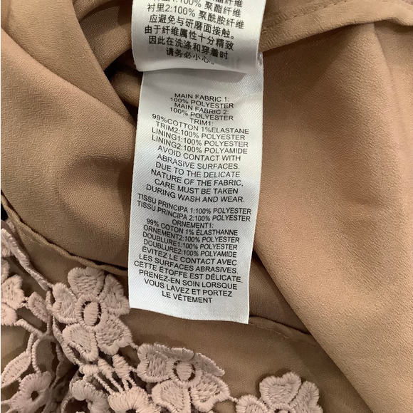 Self-Portrait Floral Vine Cape Mini Dress In Pink Nude Lace Size 2 - Picture 13 of 13